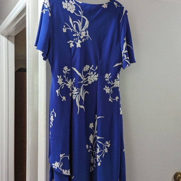 Dressbarn Woman 16W Blue and White Dress - Picture 4 of 5